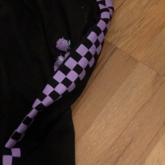 black and purple checkered sweats - Picture 2 of 4